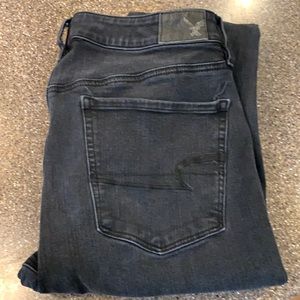 Black High Waisted Black American Eagle Jeggings